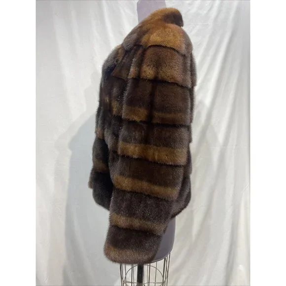 mahogany mink jacket brush-demi stripes (38328)